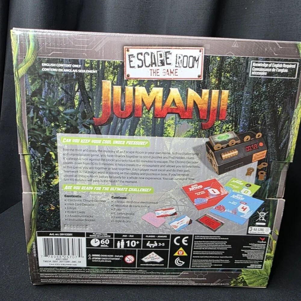 Jumanji Escape Room The Game Family Fun By Cardinal OPEN BOX Works - Picture 10 of 10